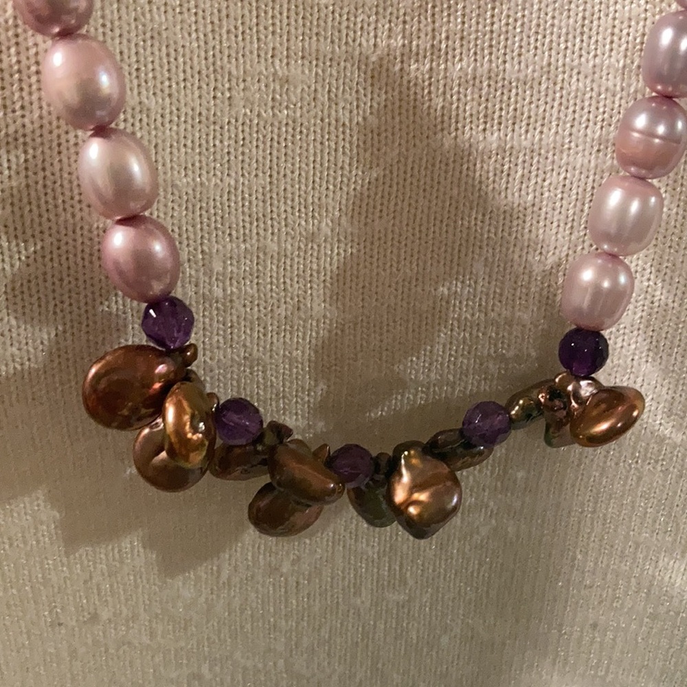 Pearl/Copper Pearl Necklace View 5